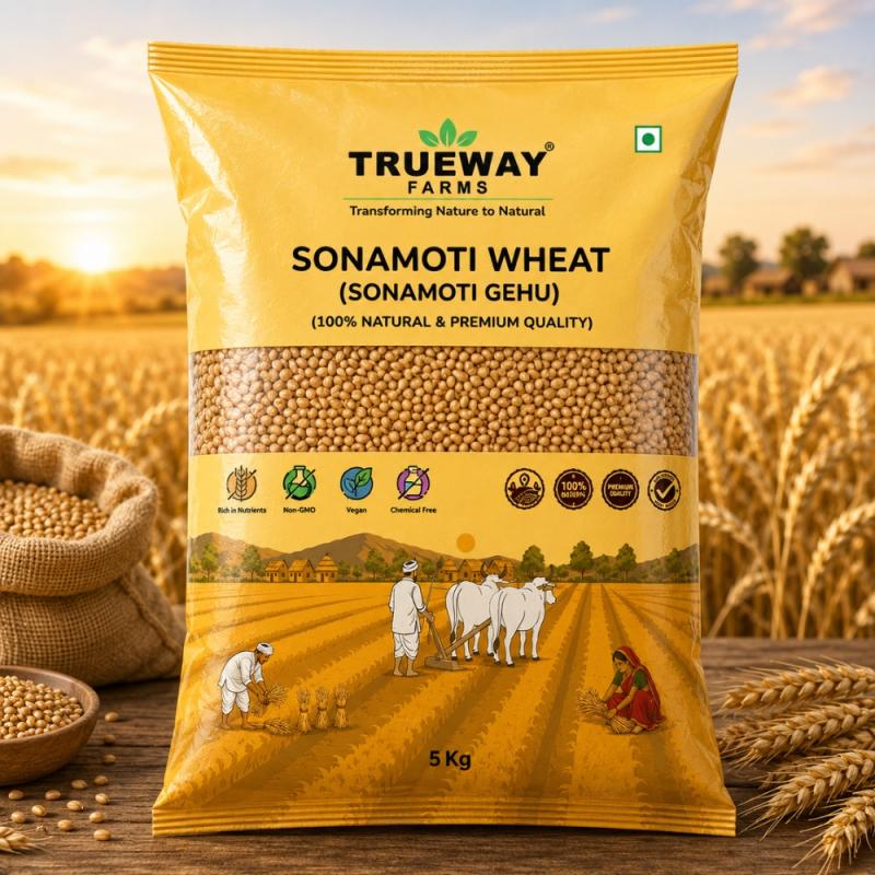 Sonamoti Wheat (sonamoti Gehu) 5 Kg | 100% Natural Premium Wheat Grains | Rich In Nutrients | Non-gmo | Chemical Free