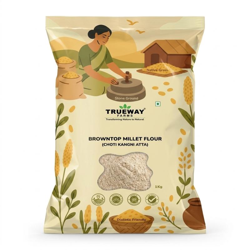 Browntop Millet Flour (choti Kangni Atta) 1 Kg | Stone Ground Millet Flour | Freshly Milled Native Grain Flour