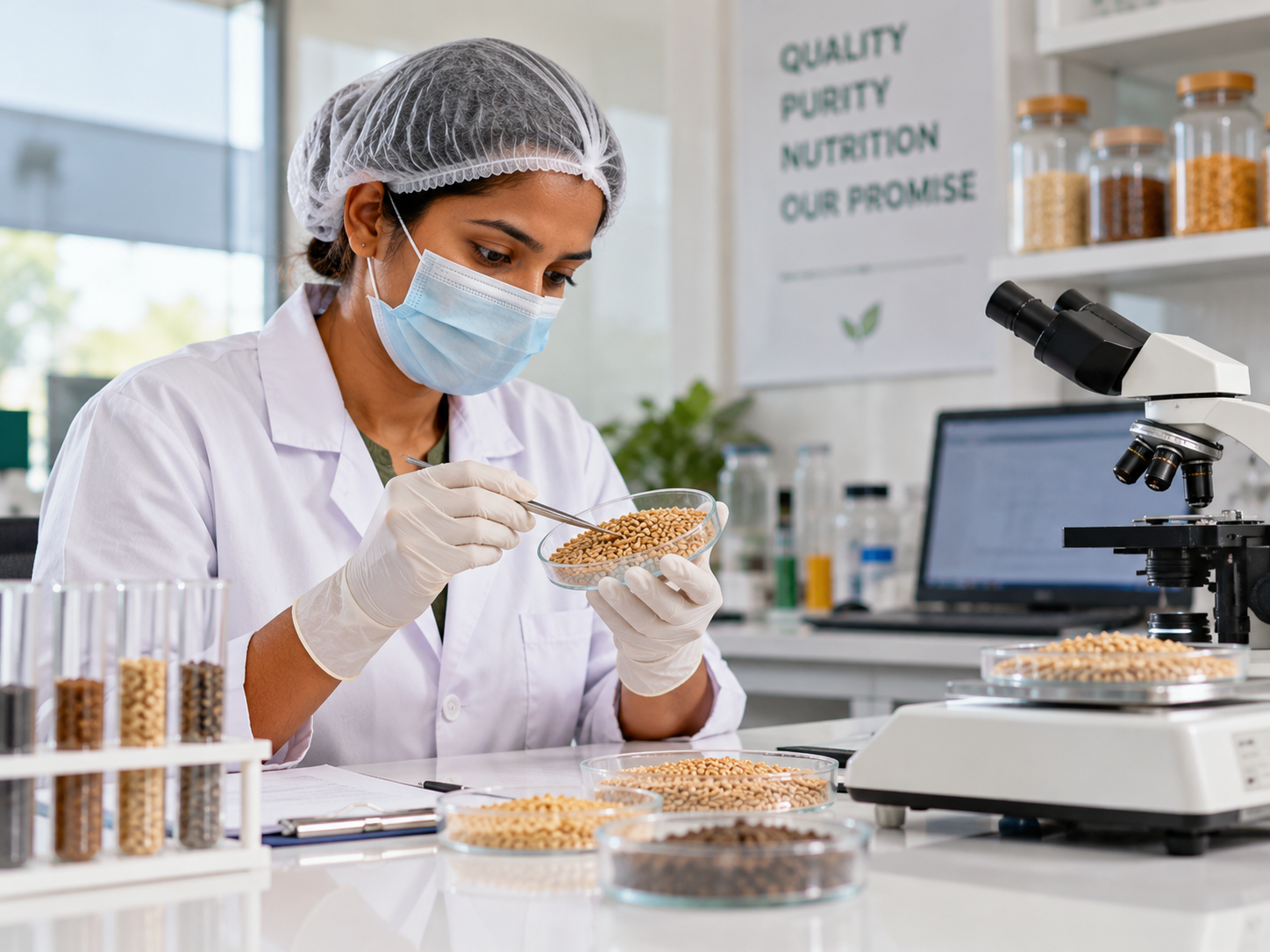 A technician testing a sample in the Trueway quality lab